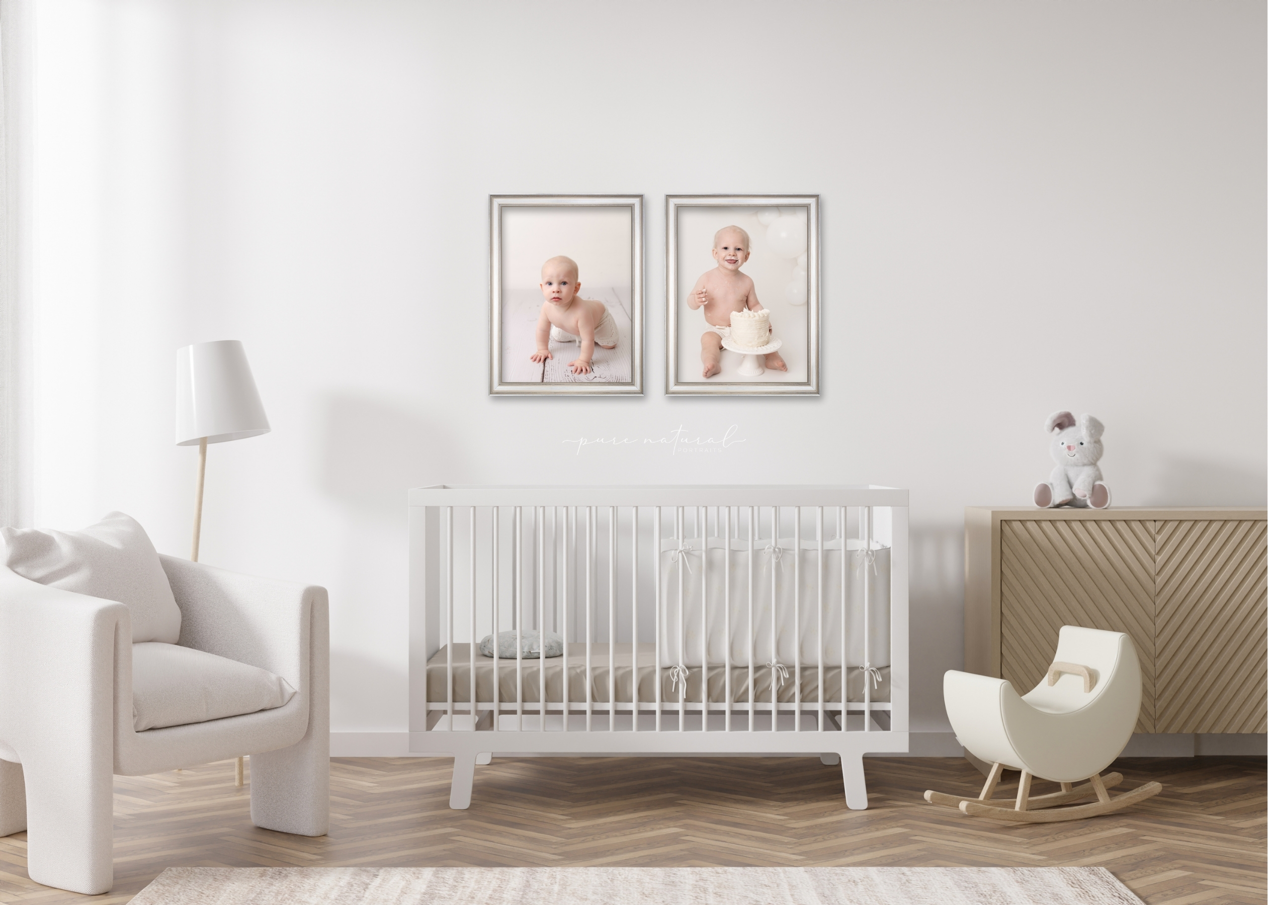 Room-View-Canva-White-Nursery-Tan-Wood-Floor-Crawl-Birthday-Baby-deMontigny-WM